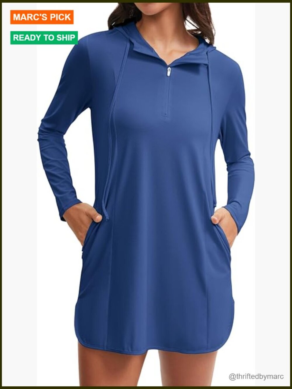 Women's Long Sleeve Rash Guard with Zip Pockets UPF50+ Swim Top